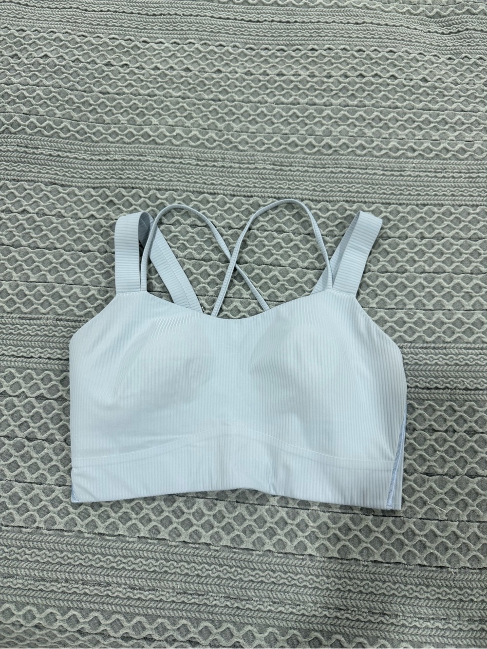 lululemon athletica White Ribbed Crisscross Bralette